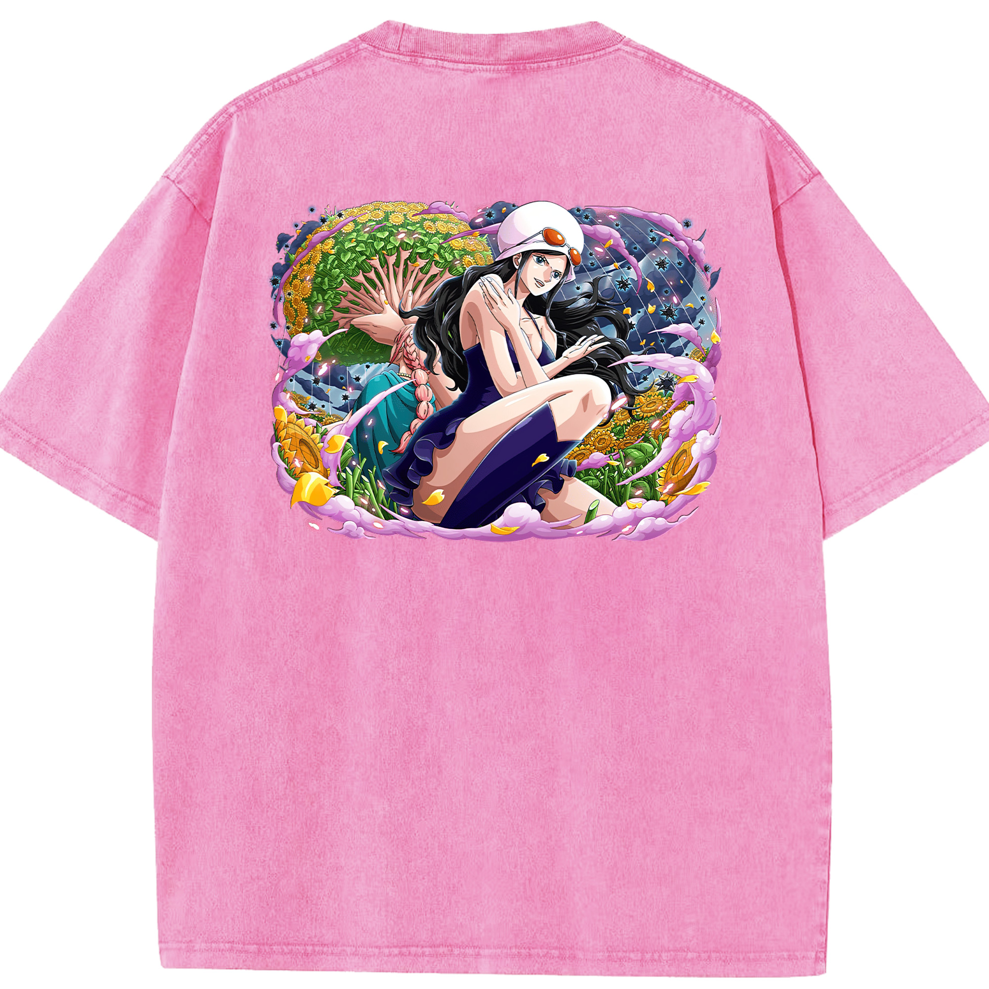 ワンピース ニコ・ロビン ONE PIECE Nico Robin 綿100% ヴィンテージ風 半袖Tシャツ（背面プリント）